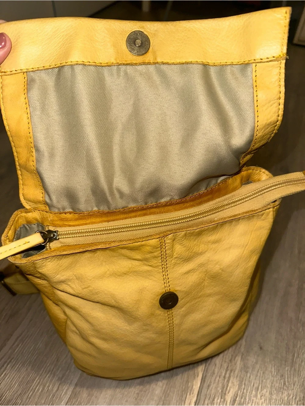 American Leather Co. Cleveland Butter Yellow Leather Backpack Bag Purse